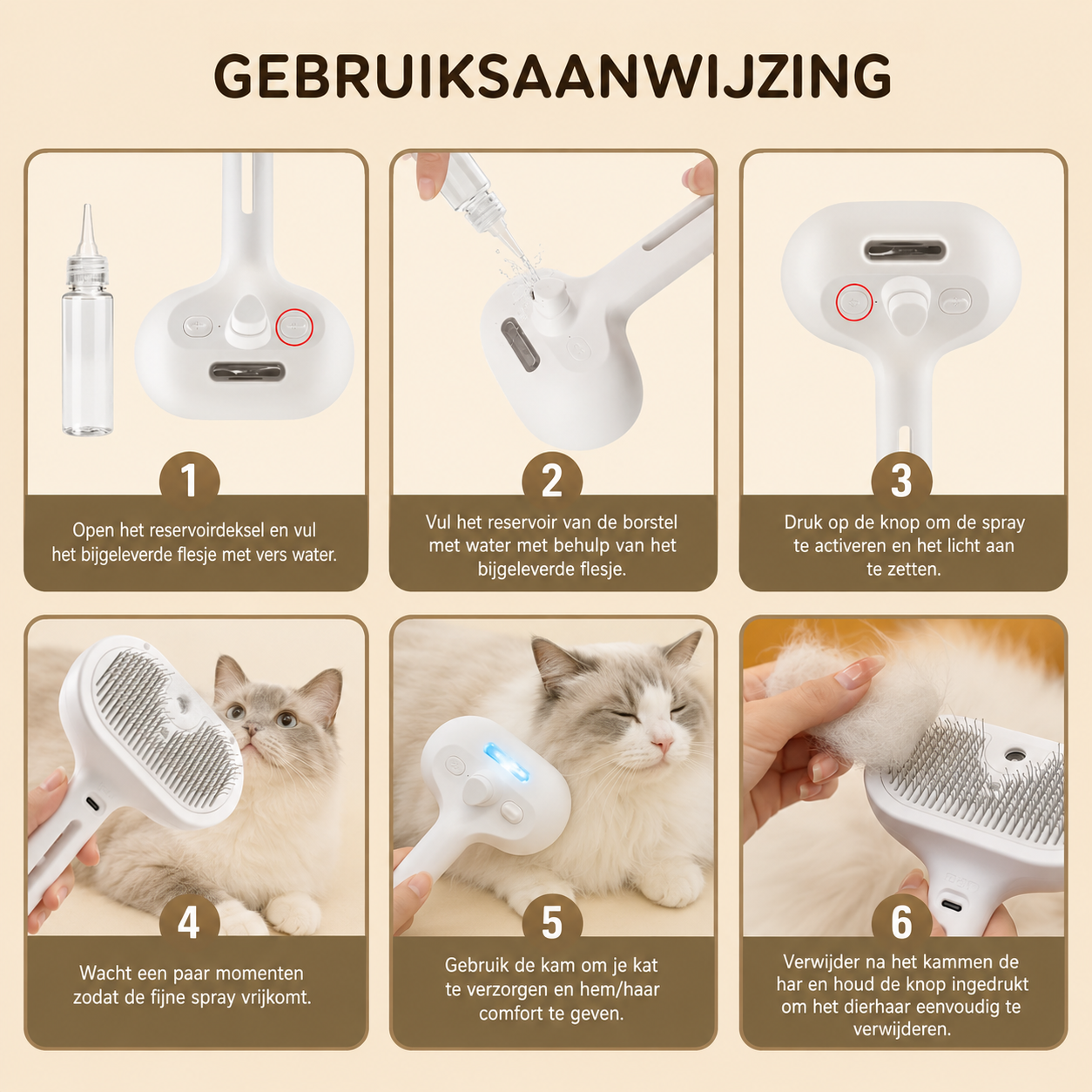SteamBrush™ | Verwijder losse honden- en kattenharen voordat ze zich door je huis verspreiden